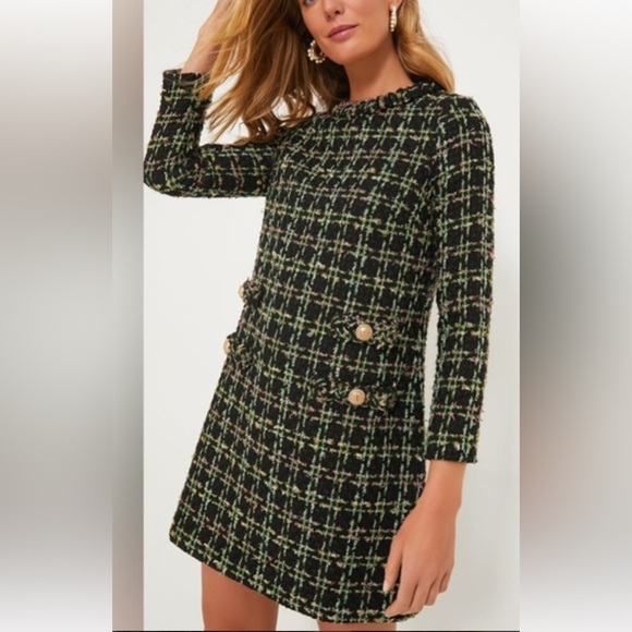 Tuckernuck Holly Tinsel Tweed Long Sleeve Jackie Dress Size Large